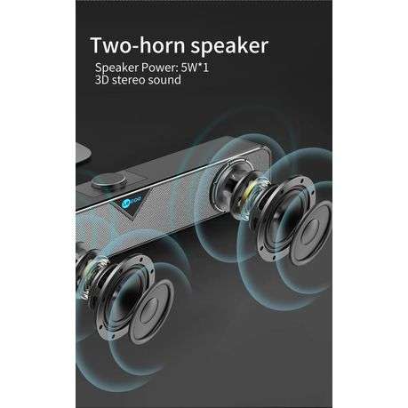 Lenovo Lecoo - DS102 - Desktop Bass Speaker With 3D Stereo Sound - Black