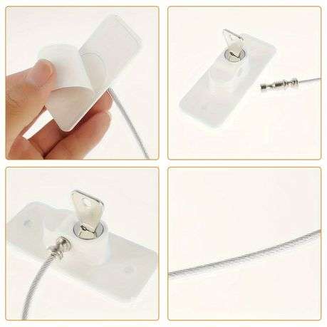 Self-Adhesive Window Security Locks with Screws & Keys - 2 Pack