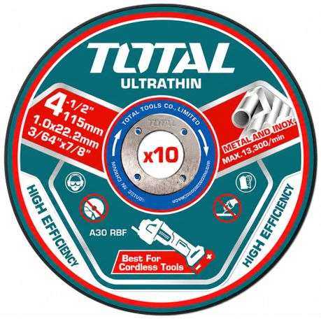 Total tools - Cordless Angle Grinder with 2x5Ah Batteries, Charger & Discs - Total tools - Cordle...