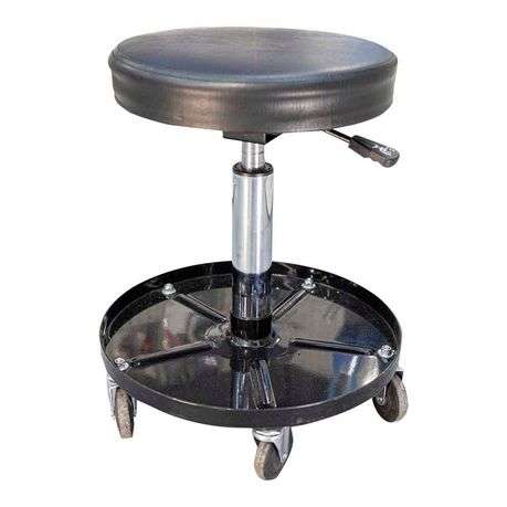 Tork Craft - Adjustable Mechanic Chair with Round Seat & Tool Tray - Black - Tork Craft - Adjusta...
