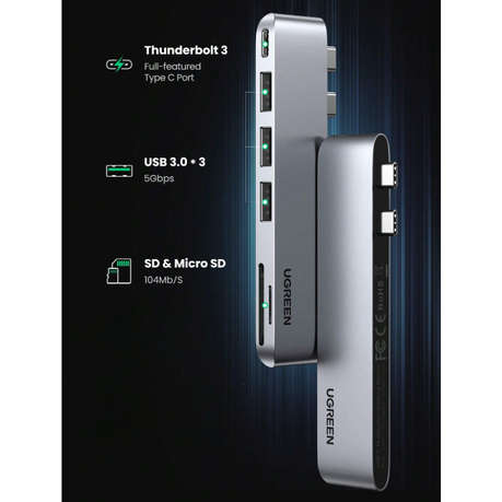 UGREEN - Multifunctional Adapter With Efficient Heat Dissipation-Space Grey