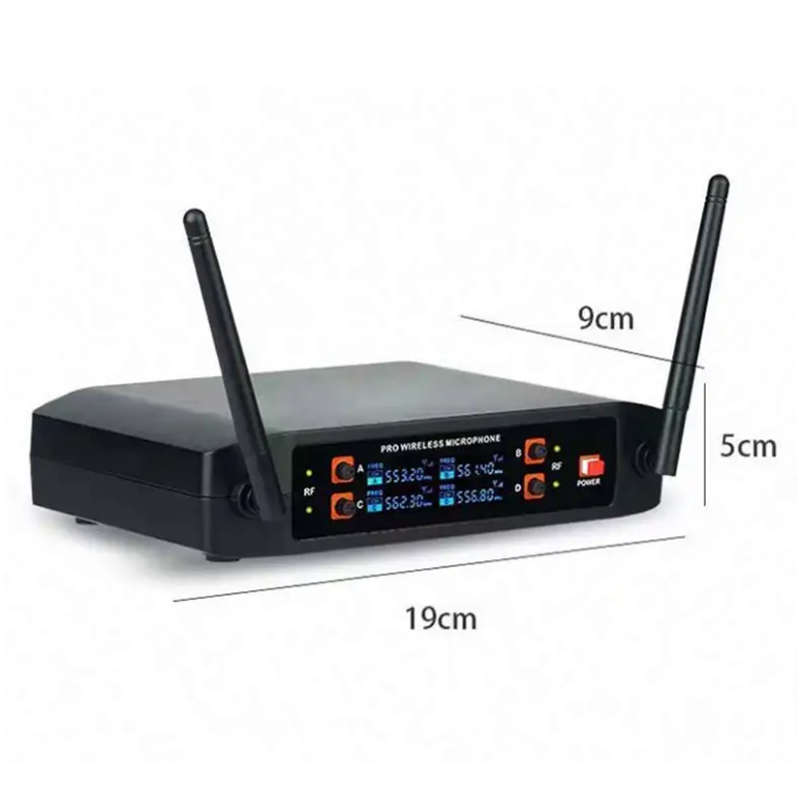4 Channel Professional Handheld Dynamic UHF Wireless Vocal Microphone Set