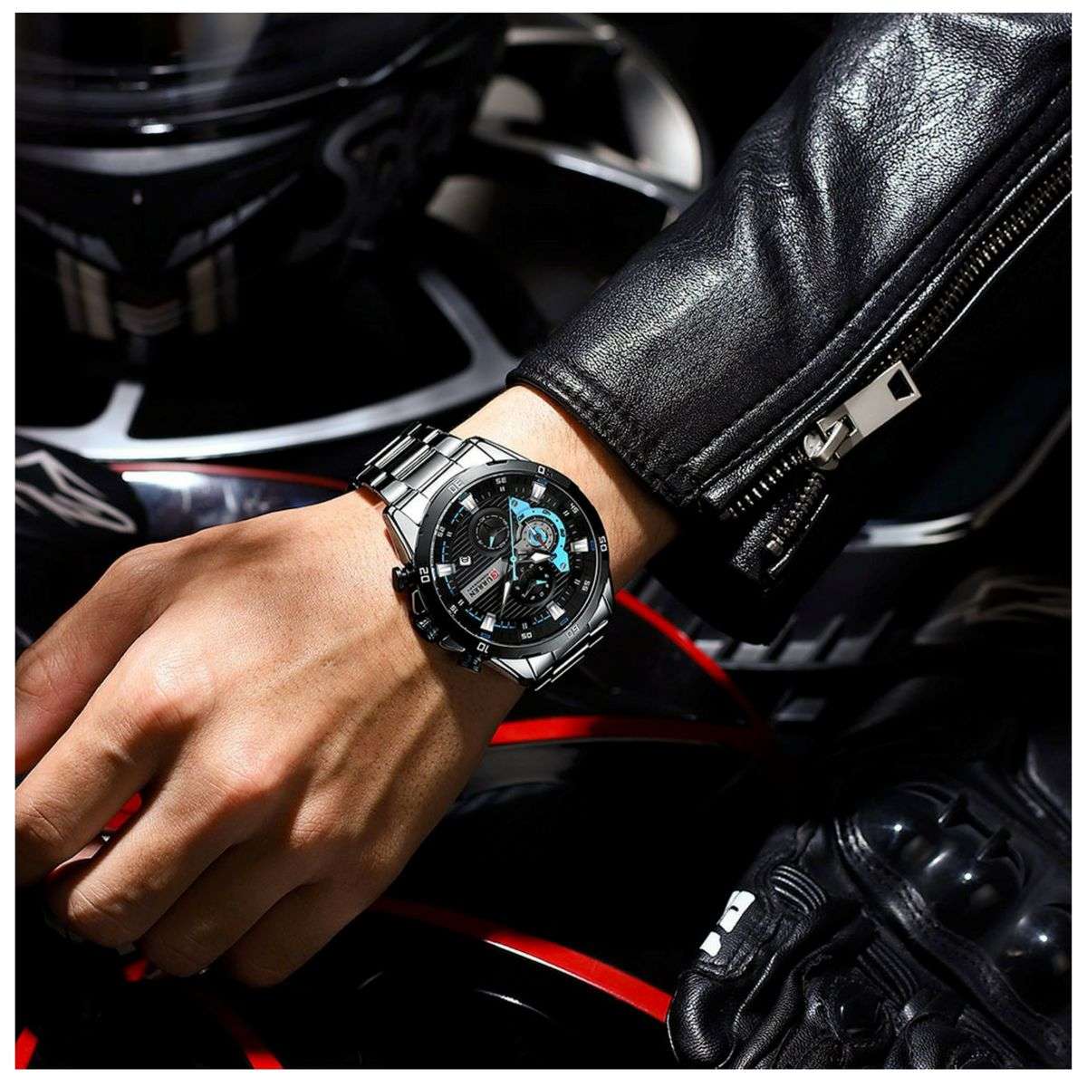 Curren 8402 Stainless Steel Chronograph Watch