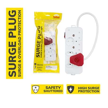 Radiant - 6 Way Multi-Plug with Surge Overload Protection - Radiant - 6 Way Multi-Plug with Surge...