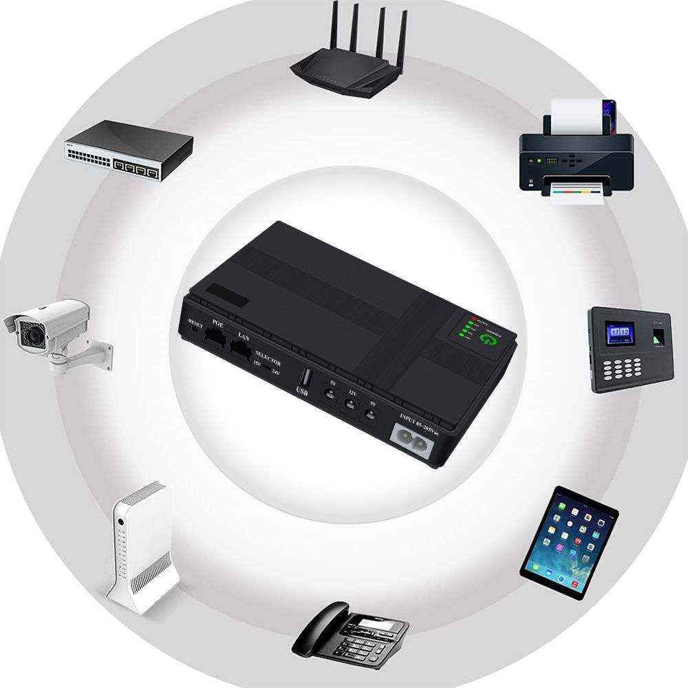 10400 mAh Mini UPS Backup Power Supply for Wifi Router and Support POE