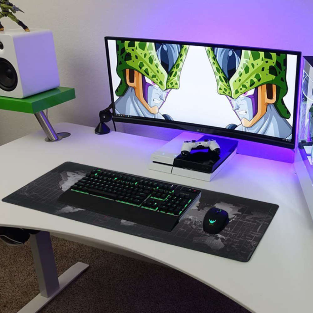 Large World Map Desk Gaming Mouse Pad 80x30 cm