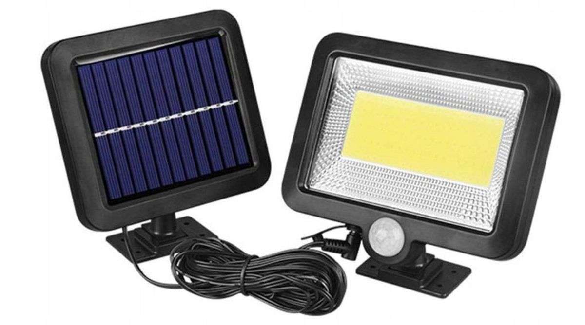 100 LED Bright COB White Solar LED Light With Solar Panel & Motion Sensor