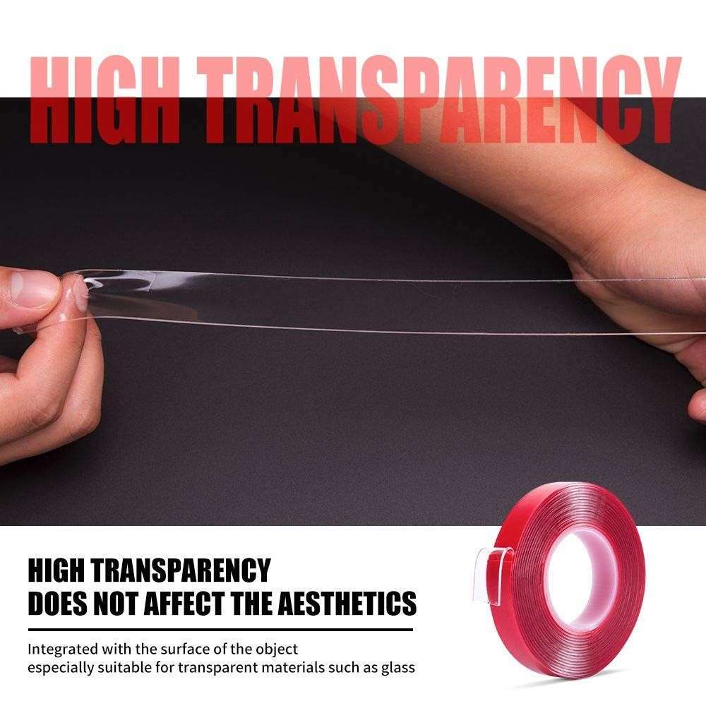 Heavy Duty Transparent Acrylic Double Sided Adhesive Tape - 5m