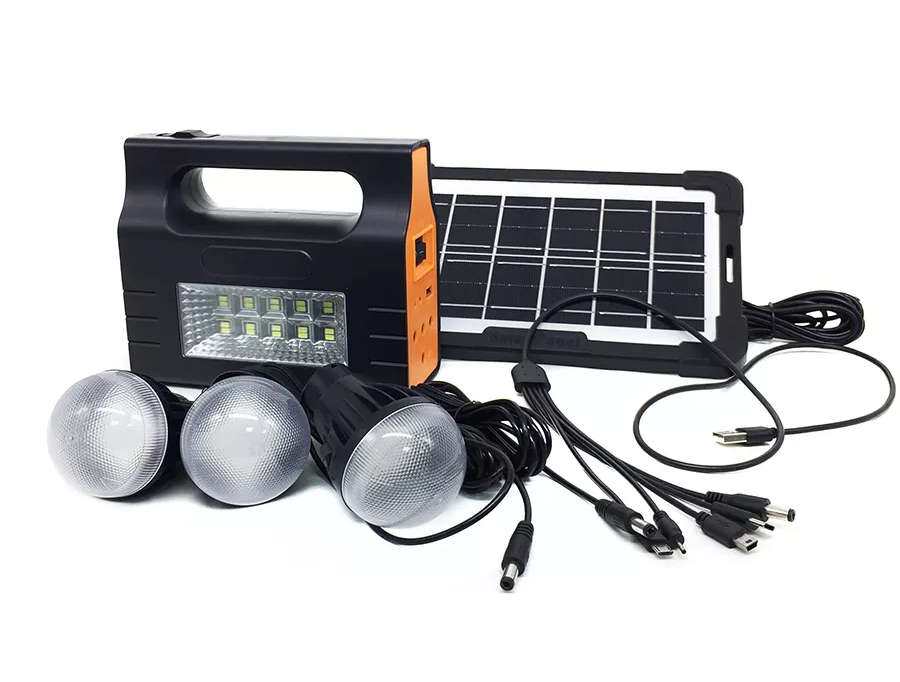 AOITS Multifunction Solar Lighting Kit PowerBank USB Charging Solar Panel  3 X LED Lights