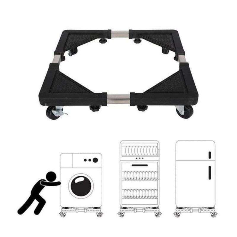 Adjustable Washing Machine Refrigerator Stand with 360° Wheels