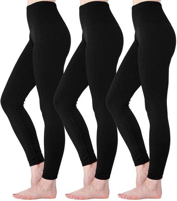 3 x Warm Winter Fleece Lined Leggings With High Waist