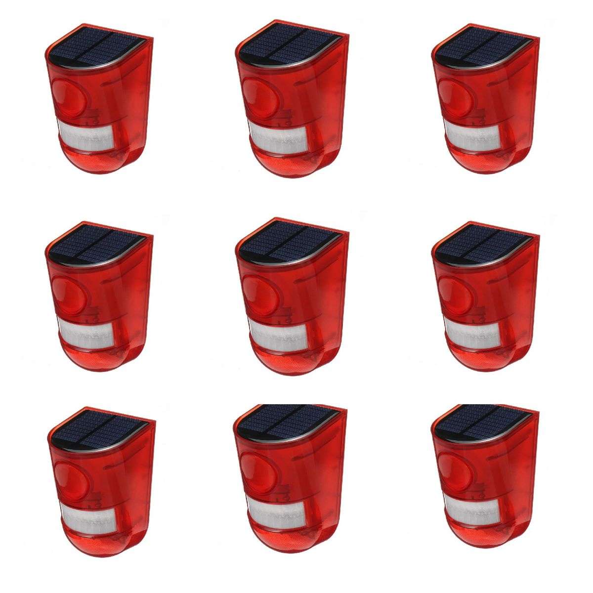 Solar Motion Sensor Light with Alarm - 9 Pack