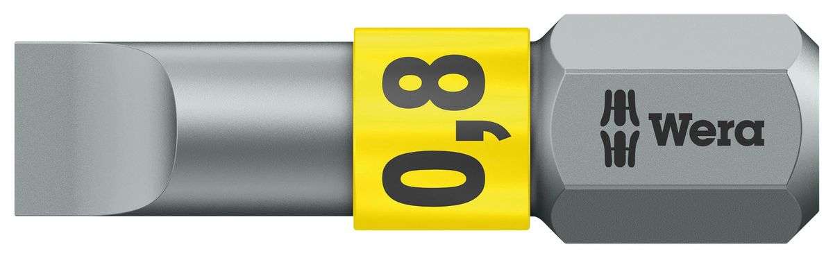 Wera (05056064001) Hex Driver Bit, Slotted, 0.8mm x 5.5mm Bit, 25 mm