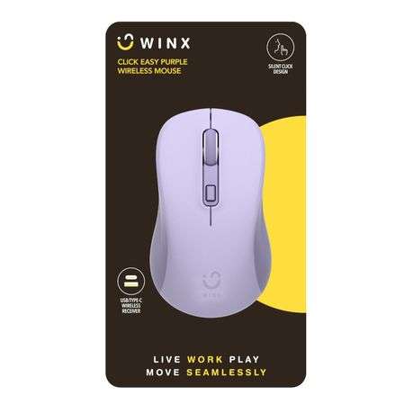WINX - Click Easy 1600DPI 2.4GHz Wireless Mouse - Purple - WINX - Click Easy 1600DPI 2.4GHz Wirel...