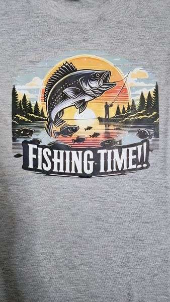 DTF Printed T-Shirt Fishing Time