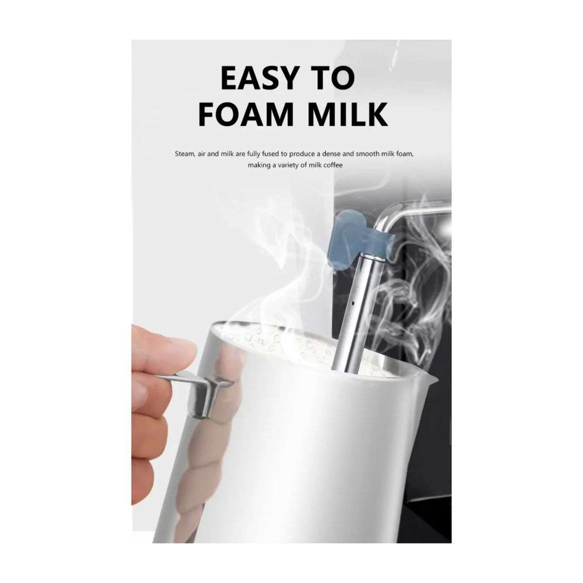 850W 15Bar Espresso Coffee Maker 1.6L With Filter Holder & Measuring Scoop