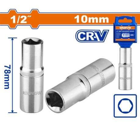 Wadfow - Deep Hex Socket (1/2") - 10mm - Wadfow - Deep Hex Socket (1/2") - 10mm