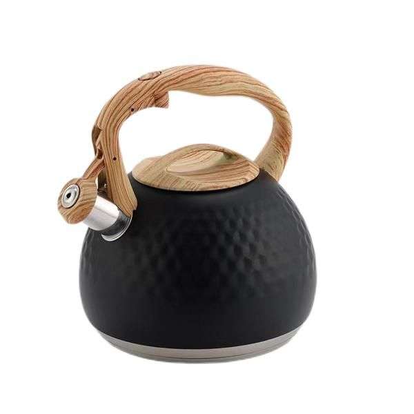 Stainless steel wood pattern handle loud whistling kettle 3L