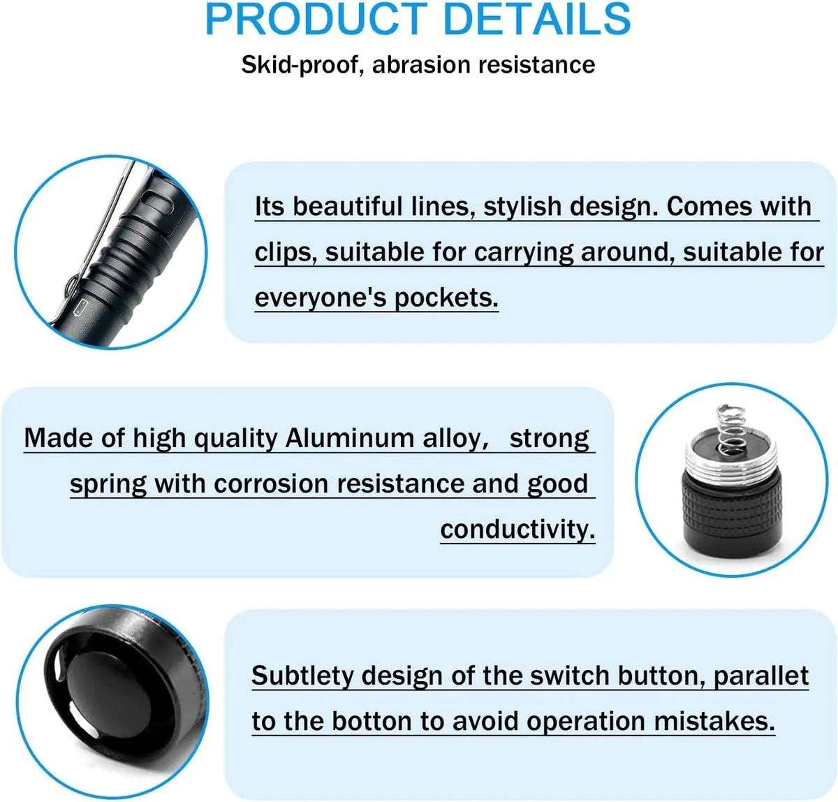 395NM UV Black Light Flashlight