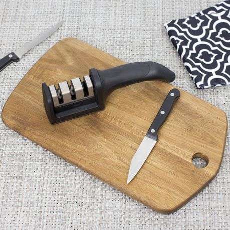 Manual Kitchen Knife Sharpening Tool - Black