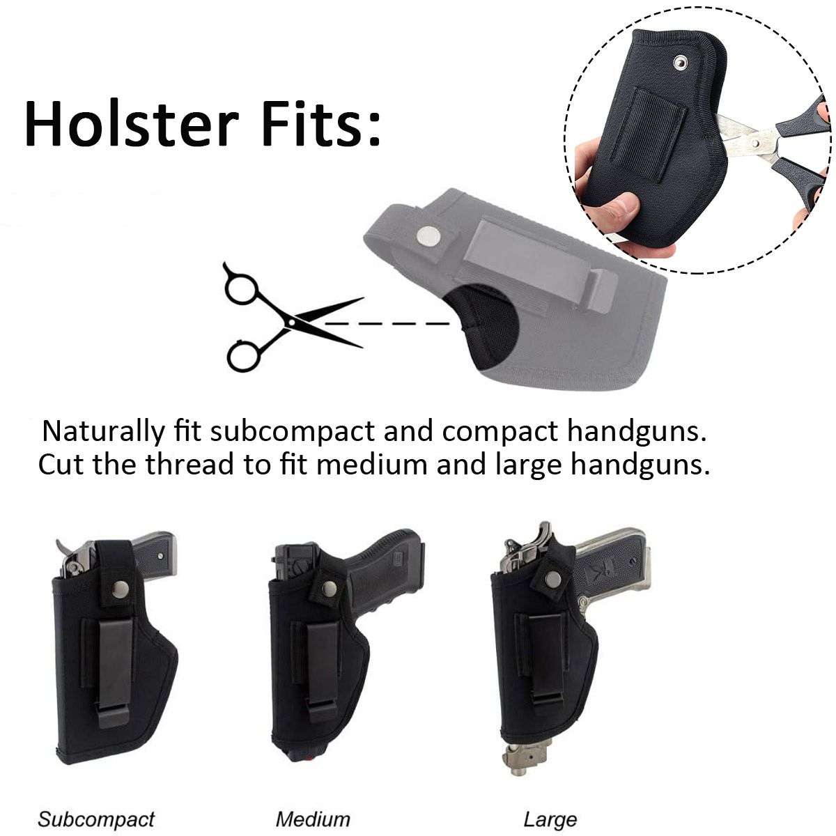 Tactical Ambidextrous Gun Holster Concealed Carry Holster Belt Metal Clip
