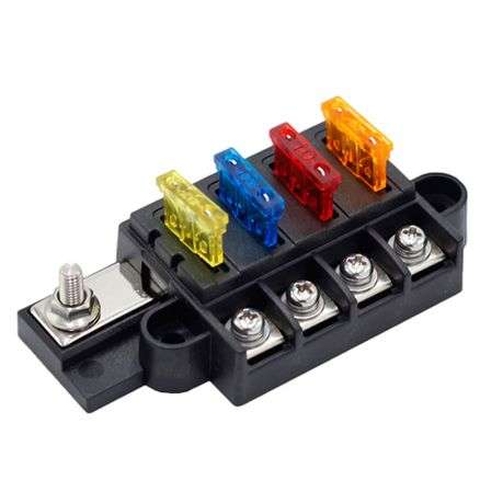 Car 4-Way Blade Fuse Box with Cover DC 32V for Car Boat