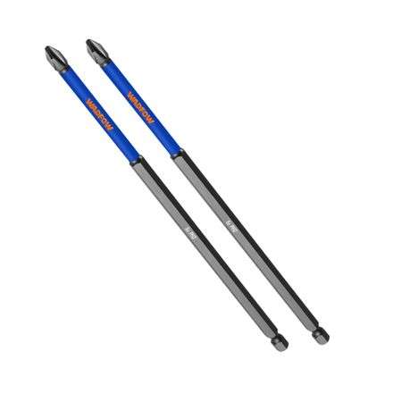 Wadfow - 2Pce Impact Screwdriver Bit Set (PH2) - 200mm - S2 Steel - Wadfow - 2Pce Impact Screwdri...