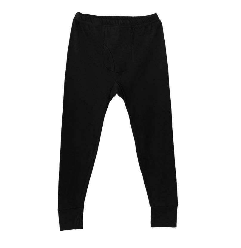 Men`s Thermal Long John Underwear - Black