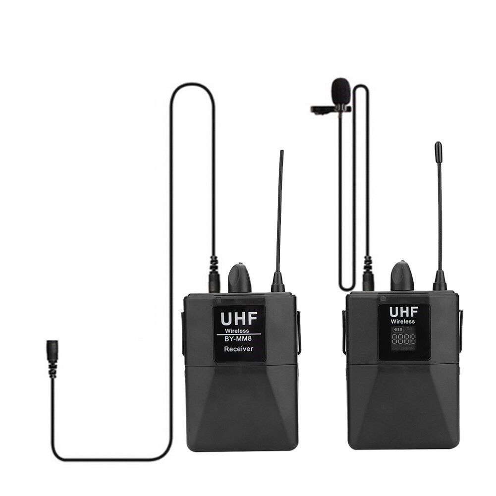 Lavalier Lapel Microphone System with Mini Lapel Mic Bodypack