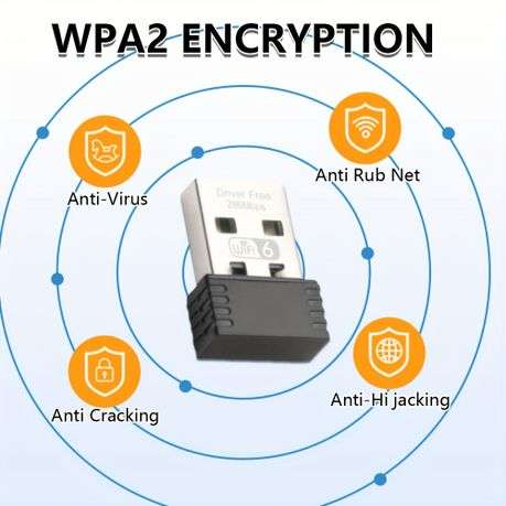 Wifi 6 2.4G 286mbps USB Wifi Wireless Adapter For PC