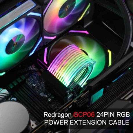 Redragon - GCP06 24-Pin ARGB Extension Power Cable - Redragon - GCP06 24-Pin ARGB Extension Power...