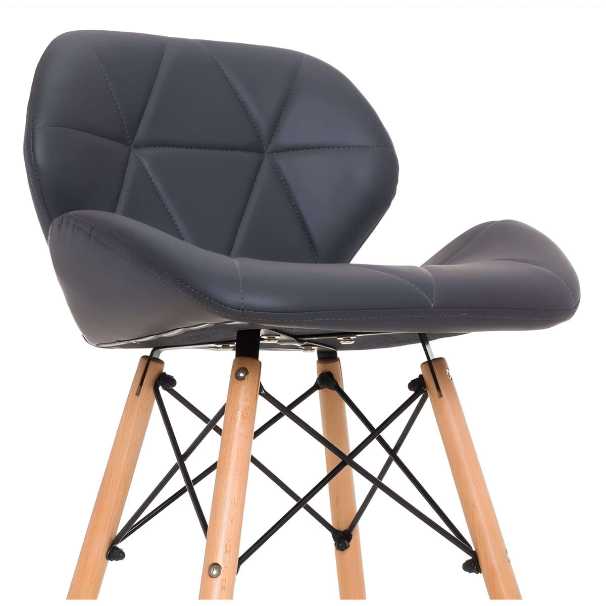 Set Of 2 Multi-Functional Butterfly Leather Dining Chair with Wood Legs