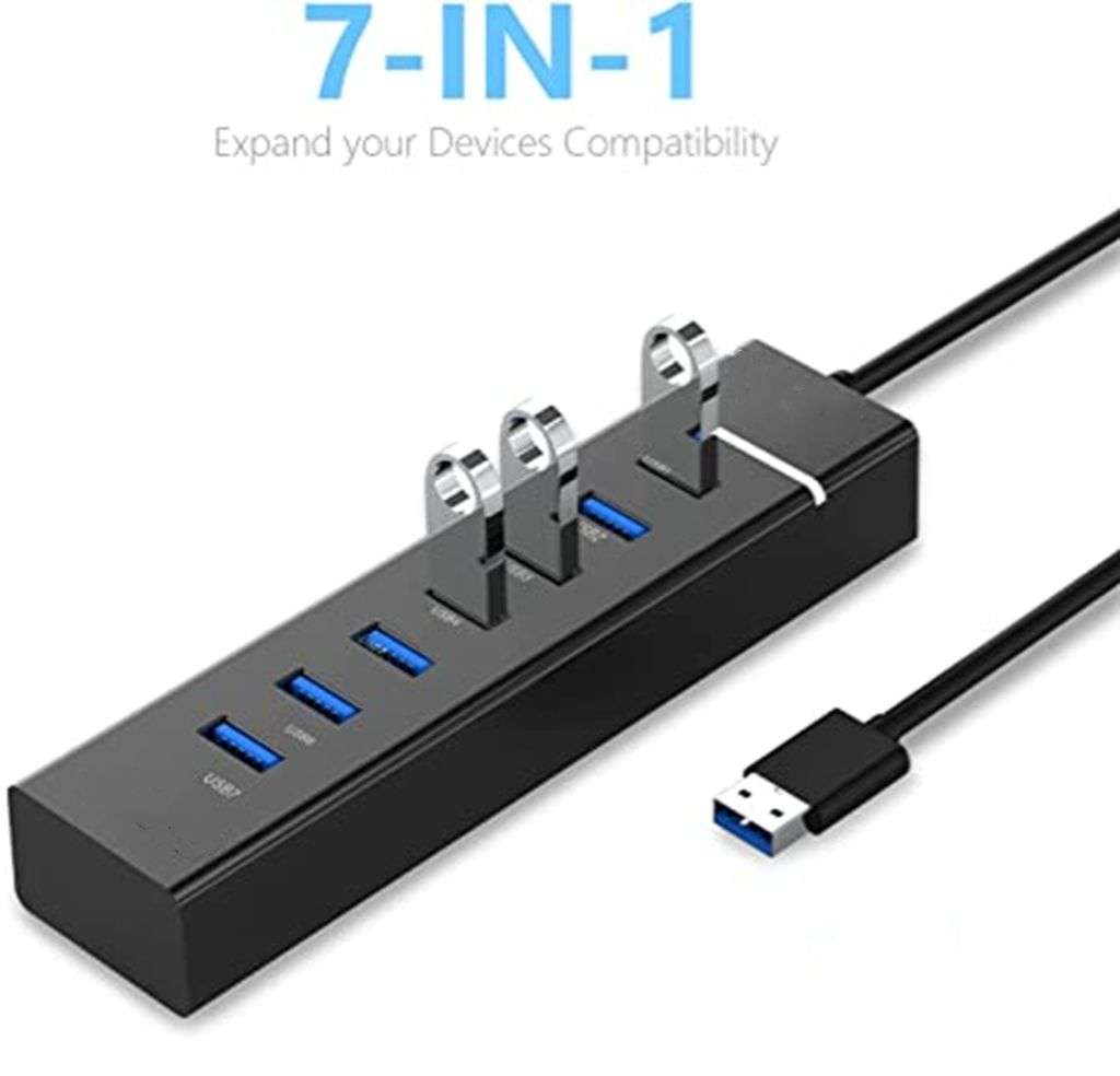 USB Hub 3.0, VIENON 7-Port USB Data Hub Splitter for Laptop, PC, MacBook, Mac Pro, Mac Mini, iMac