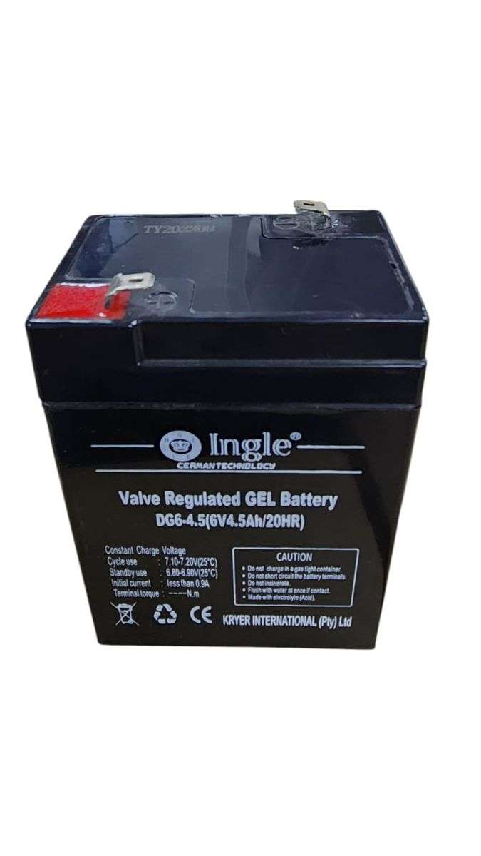 Ingle 6v 4.5Ah GEL Rechargeable Battery