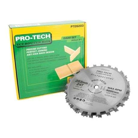 Pro-Tech - Dado Set - 230mm x 15.88 x 24T 4 x 1/8" 3/32"1/16" Chip 27.5mm - Pro-Tech - Dado Set -...