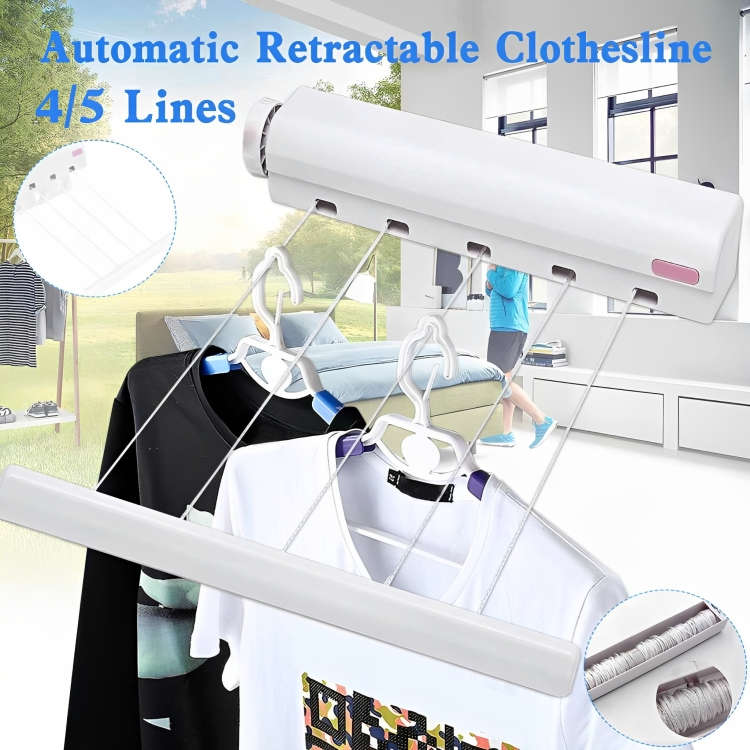 Automatic Retractable Five Lines Hanger Drying Rack Wash Line