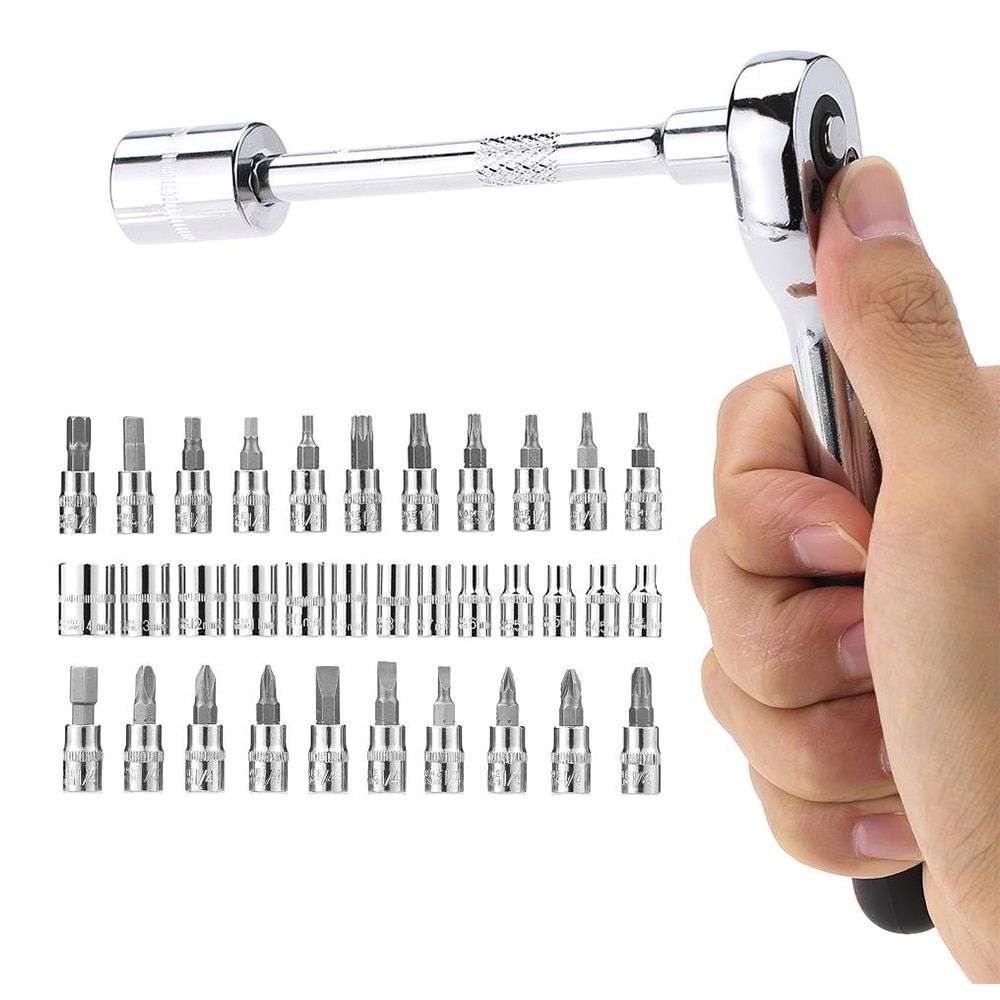 Tools Set 46pcs 1/4-Inch Socket Set Car Vehicle Repair Set