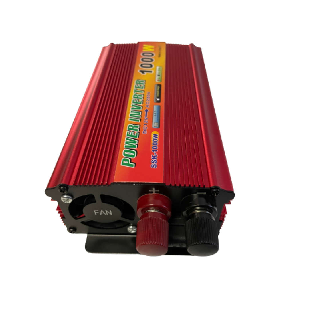 1000Watts 12Volts DC to AC Inverter - 1000W 12V - Can connect to Gel, Deep Cycle Batteries