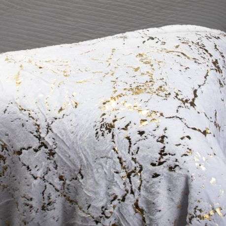 FLEECEX Metallic Plush Fleece Warm Winter Lightweight Blanket & Throw -150 x 200 cm - White