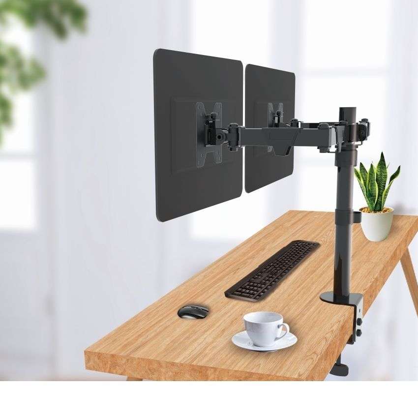 Ellies Double Arm Height Adjustable Monitor Mount 13 - 32 for desktop