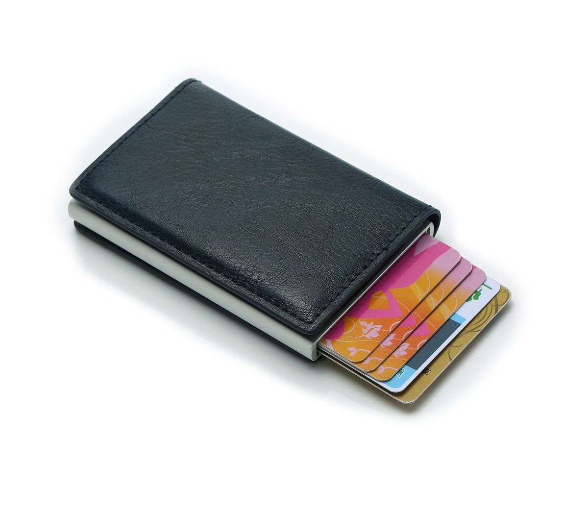 Premium Quality Pop Up Credit Card Holder Wallet RFID Blocking - Red Embossed