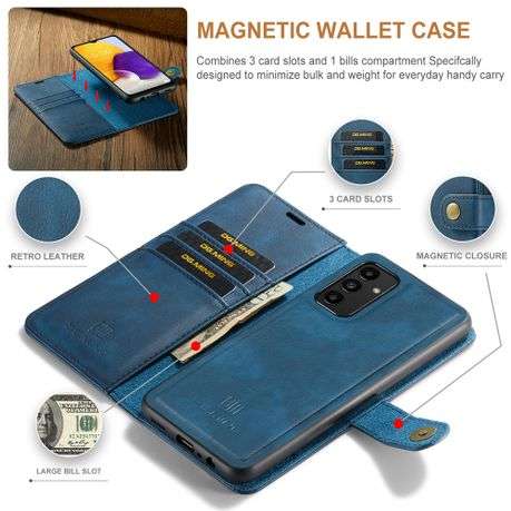 Detachable leather wallet case for Samsung iPhone Huawei