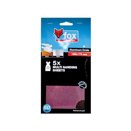 Fox - Multi Sanding Paper 80G (5) - Fox - Multi Sanding Paper 80G (5)