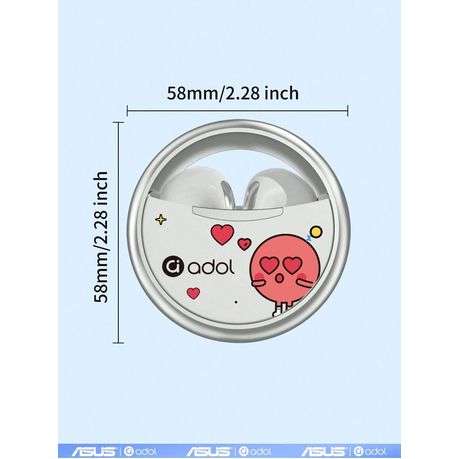 ASUS Adol- Wireless Earbuds With Rotatable Case - White