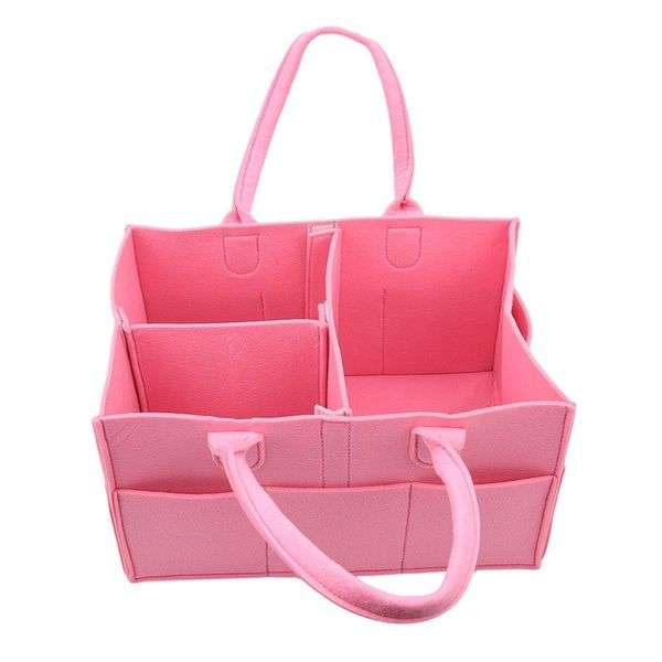 Baby Nappy Organizer Nursery Caddy Bag - Pink
