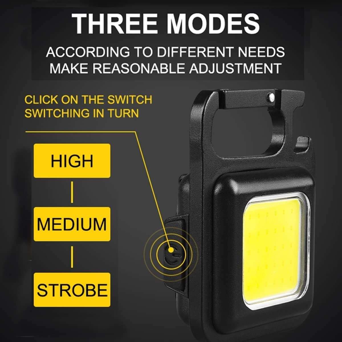 2 Pieces Small Portable Keyring LED Work Light 500 Lumen