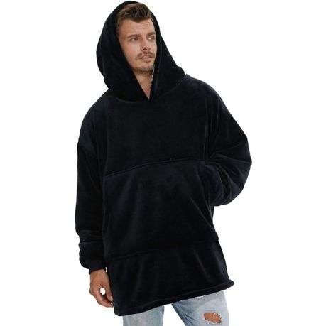 Huggle blanket Hoodie, Ultra Plush Blanket - One Size fit all - Black
