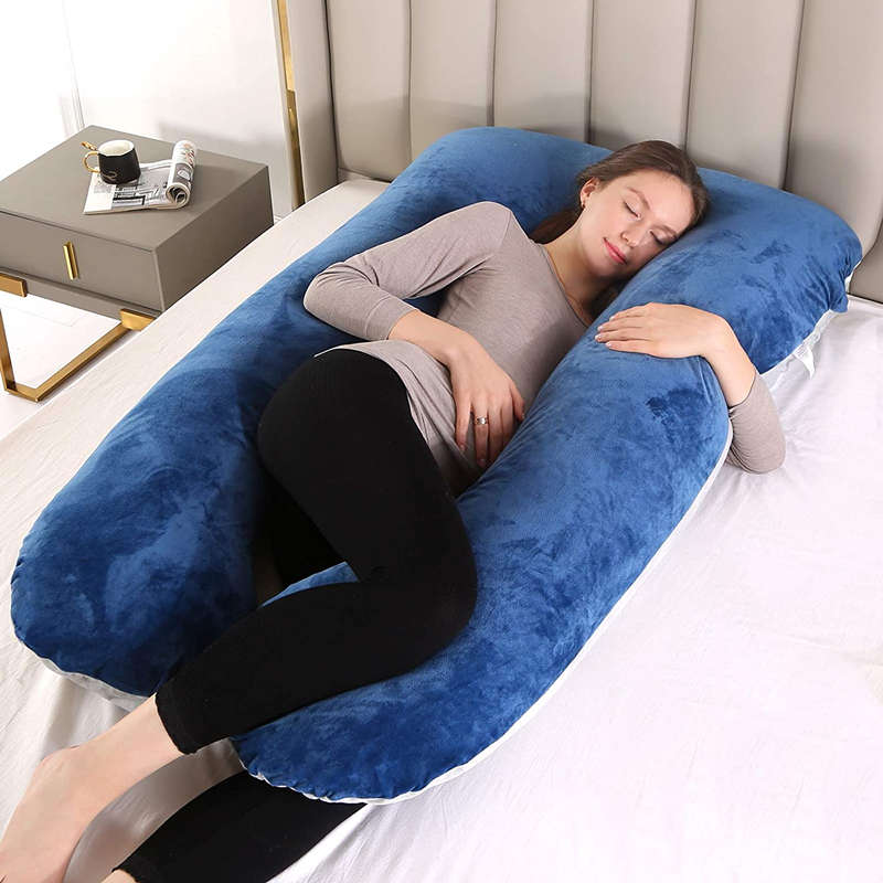 U-Shaped Full Body Pregnancy Pillow -Blue