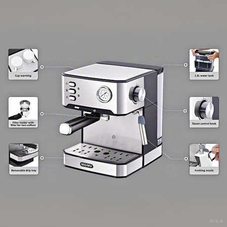 20Bar Espresso Machine - Italian ULKA Pump - Pods & Ground Coffee