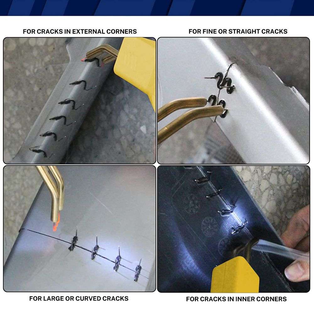 Plastic welding staples, 600pcs, 6 kinds, silver or gray, 0.24inch & 0.31inch